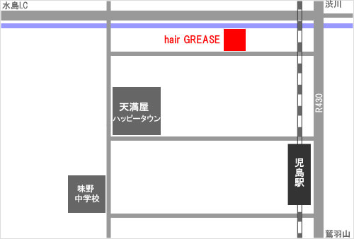 倉敷市 児島の美容室ヘアー グリースの地図